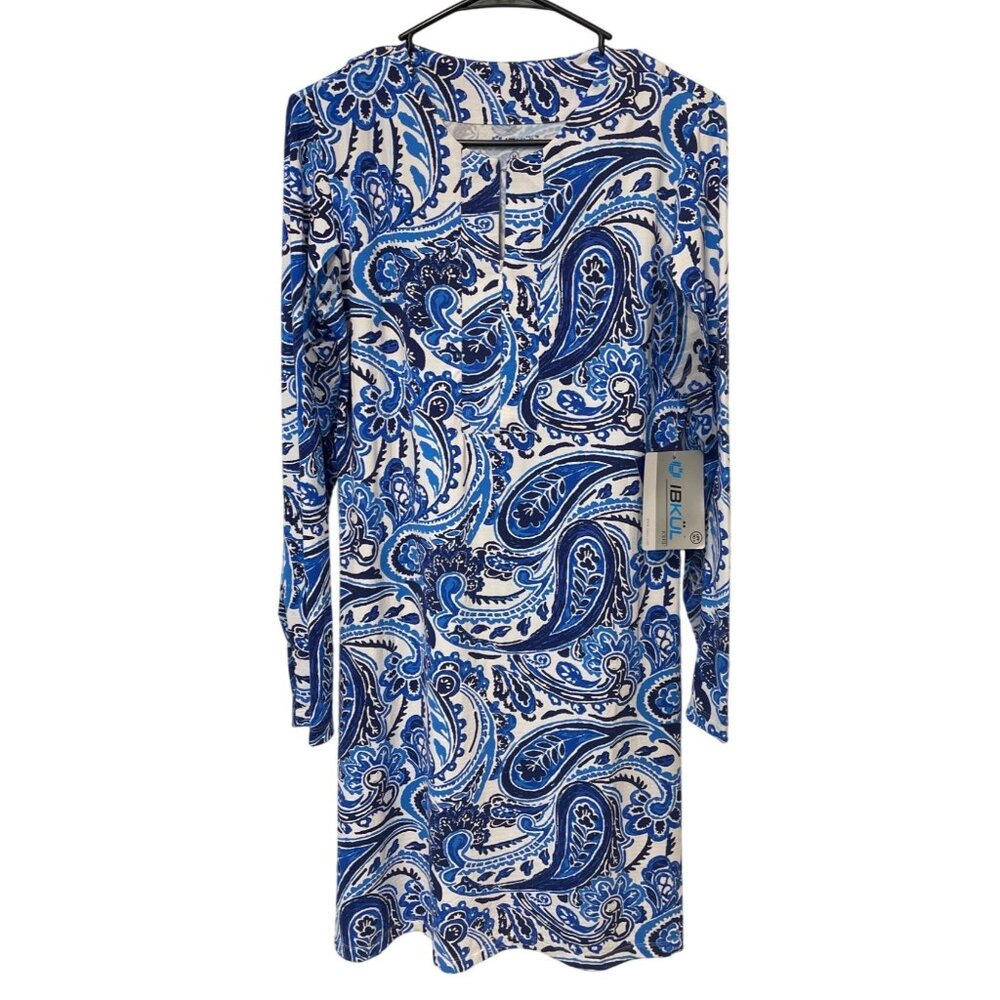 IBKÜL Womens Crew Dress Pippa Denim M Beach Swim Coastal